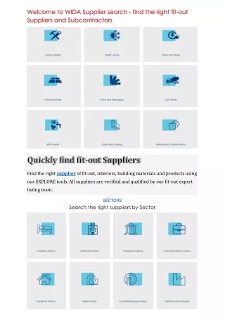 Welcome to WIDA Supplier search
