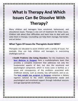 What Is Therapy And Which Issues Can Be Dissolve With Therapy