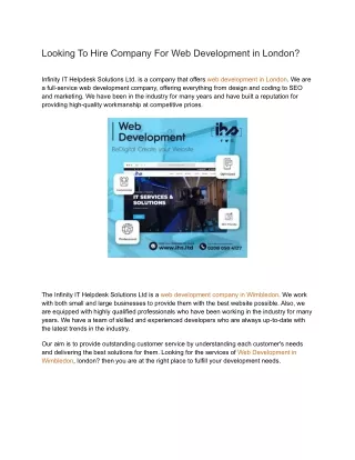 looking to hire company for web development