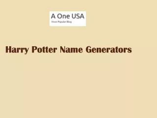 harry potter name generators