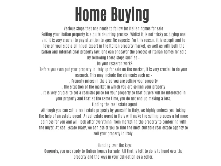 home buying