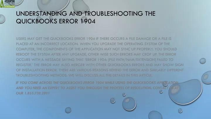 understanding and troubleshooting the quickbooks error 1904