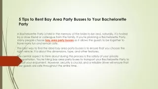 5 Tips to Rent Bay Area Party Busses to Your Bachelorette Party