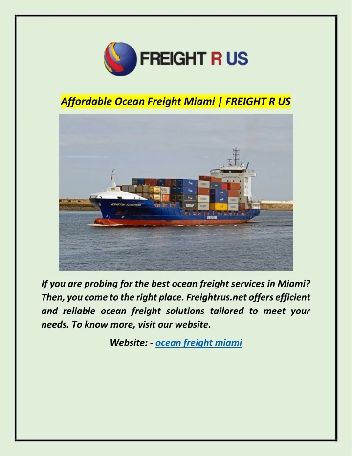PPT - Affordable Ocean Freight Miami | FREIGHT R US PowerPoint ...
