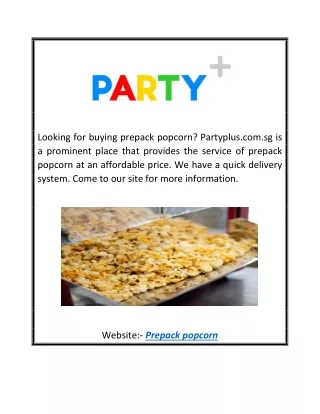 Prepack Popcorn | Partyplus.com.sg