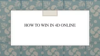 how to win in 4d online