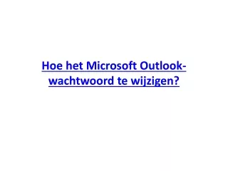 Hoe het Microsoft Outlook-wachtwoord te wijzigen?