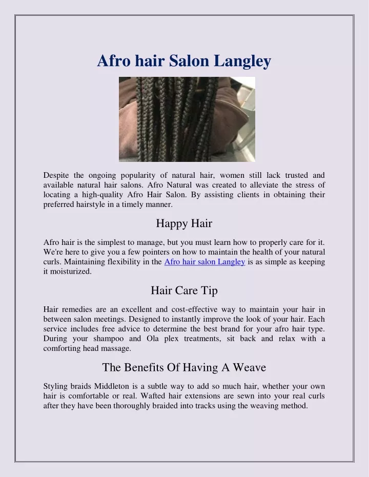 afro hair salon langley