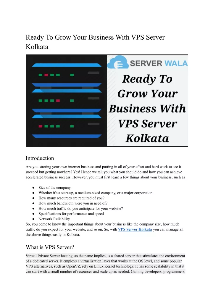 ready to grow your business with vps server