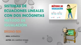 SISTEMAS DE ECUACIONES_MÉTODO DE IGUALACIÓN