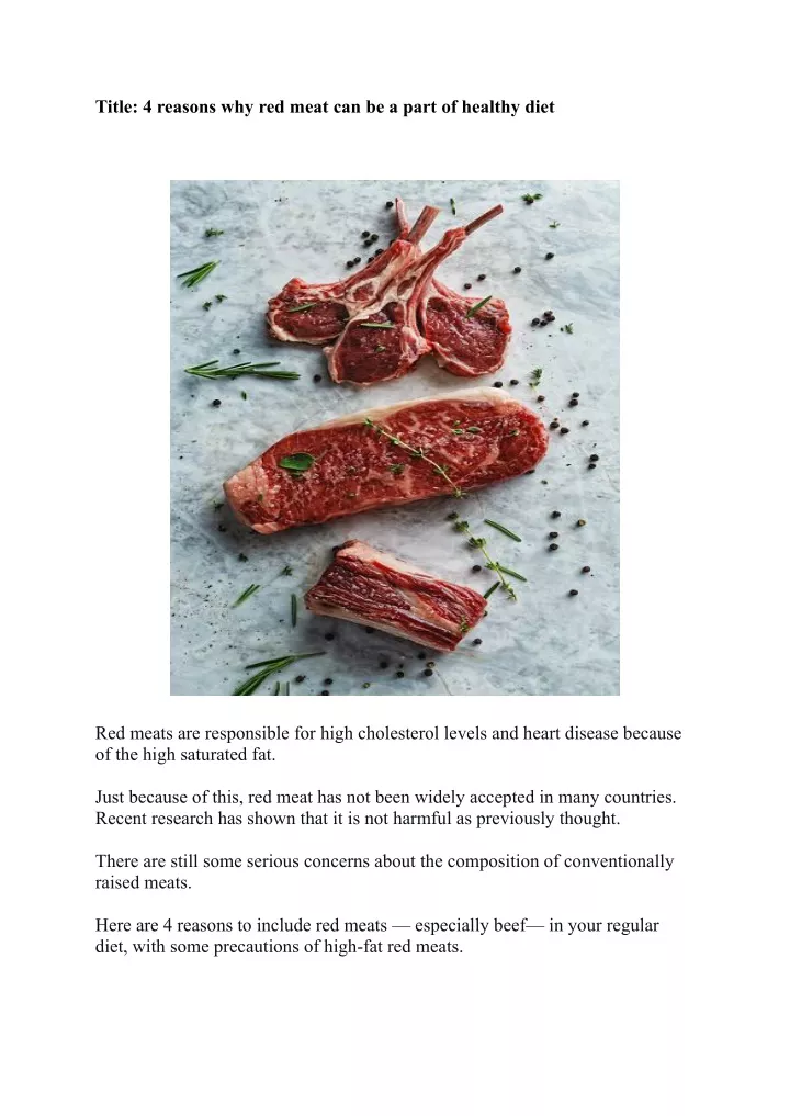 title 4 reasons why red meat can be a part