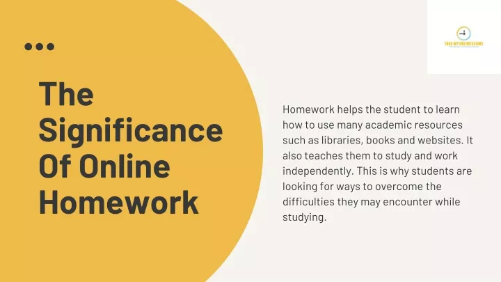 the significance of online homework