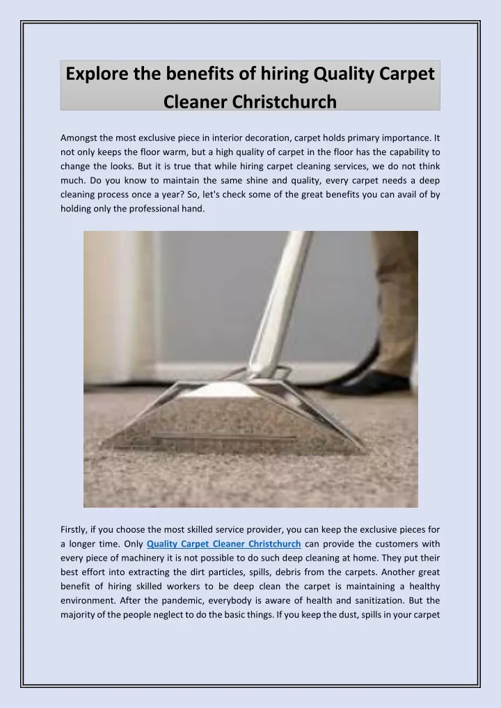explore the benefits of hiring quality carpet