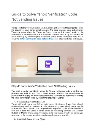 Guide to Solve Yahoo Verification Code Not Sending Issues