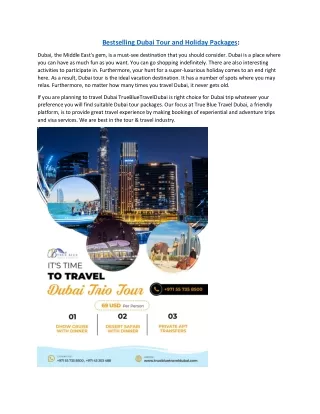 Bestselling Dubai Tour and Holiday Packages