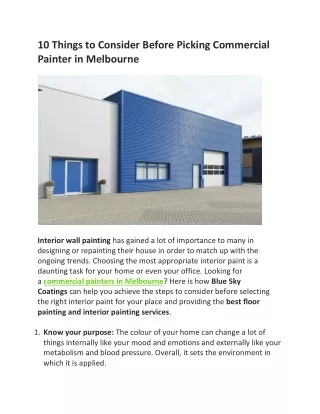 Commercial painters in Melbourne