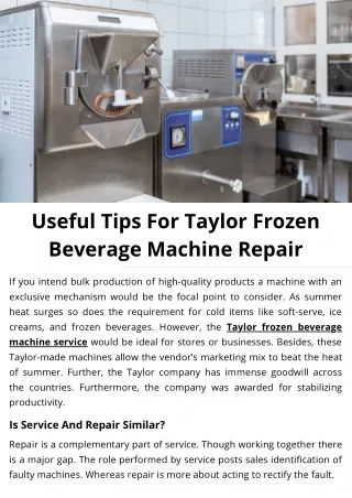 useful tips for taylor frozen beverage machine