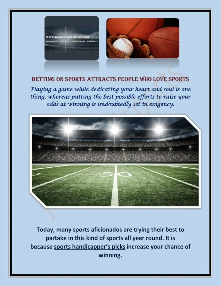 PPT Sports Handicappers Picks Joe Gavazzi Sports PowerPoint