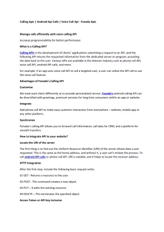 calling apis android api calls voice call
