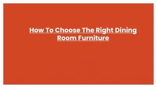 how to choose the right dining room furniture