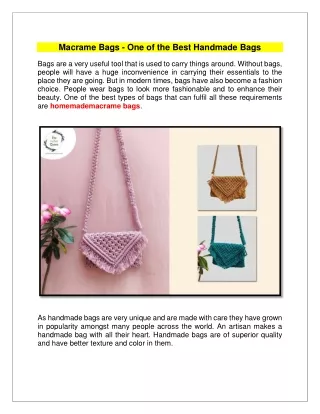 macrame bags one of the best handmade bags