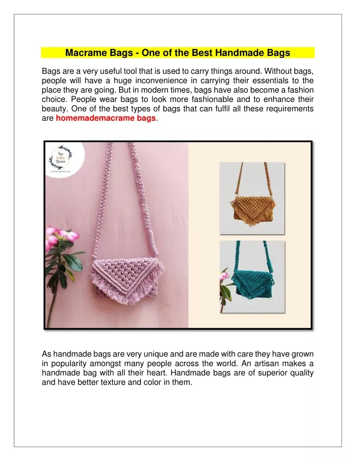 macrame bags one of the best handmade bags