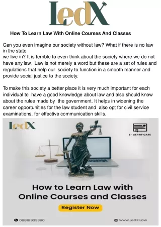 how to learn law with online courses and classes