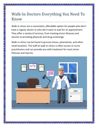 walk in doctors everything you need to know