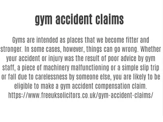 gym accident claims