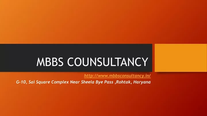 mbbs counsultancy