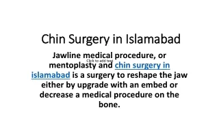 chin surgery in islamabad