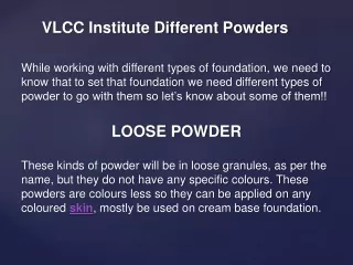 vlcc institute different powders