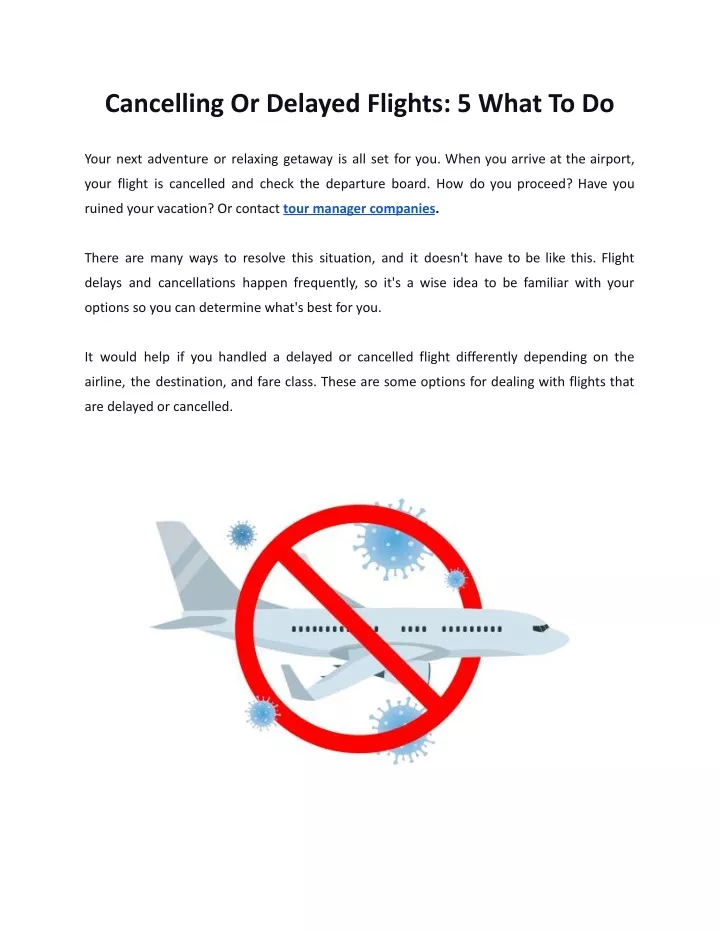 cancelling or delayed flights 5 what to do