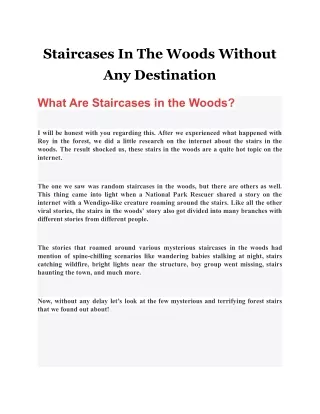 staircases in the woods without any destination