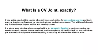 what is a cv joint exactly