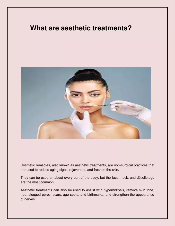 what are aesthetic treatments