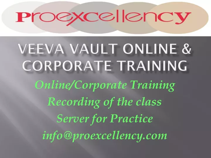 veeva vault online corporate training