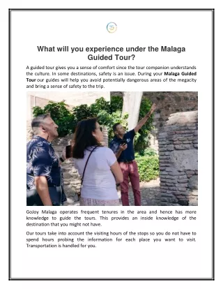 what will you experience under the malaga guided