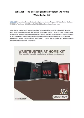 WELL365 - The Best Weight Loss Program 'At-Home WaistBuster Kit'