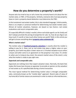 how do you determine a property s worth