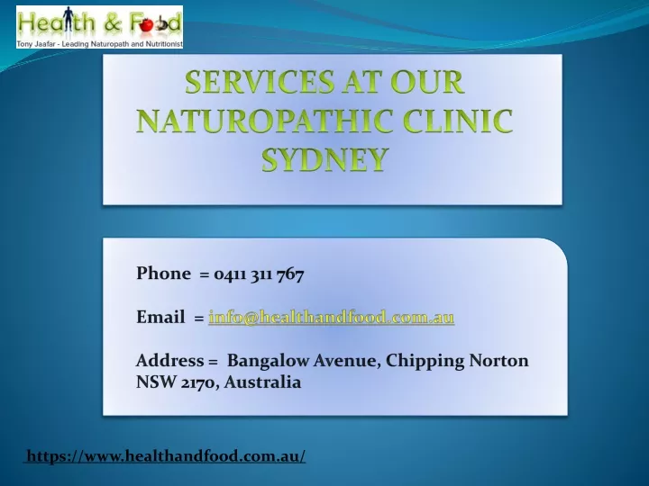 services at our naturopathic clinic sydney