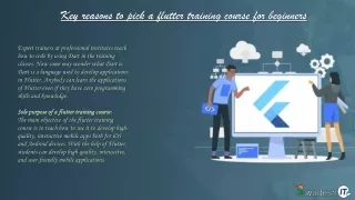key reasons to pick a flutter training course