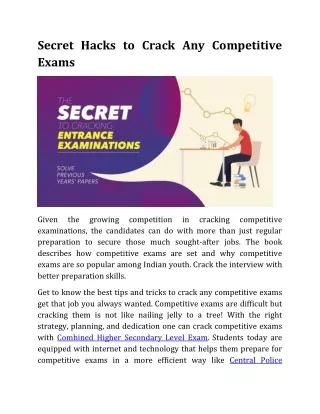 Secret Hacks to Crack Any Competitive Exams