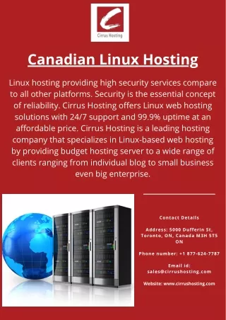 canadian linux hosting