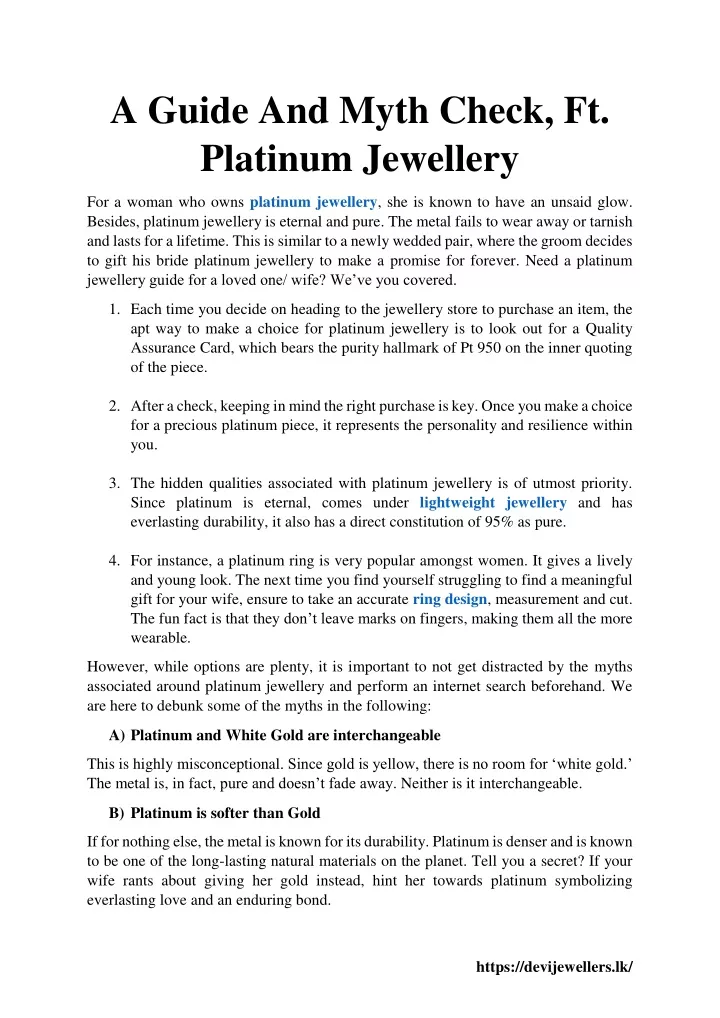 a guide and myth check ft platinum jewellery