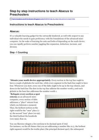 learnclueabacusonlineclasses.blogspot.com-Step by step instructions to teach Abacus to Preschoolers