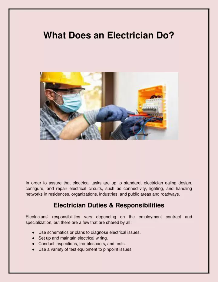 what does an electrician do