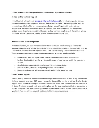 Contact Brother Technical Support for Technical Problems in your Brother Printer-converted