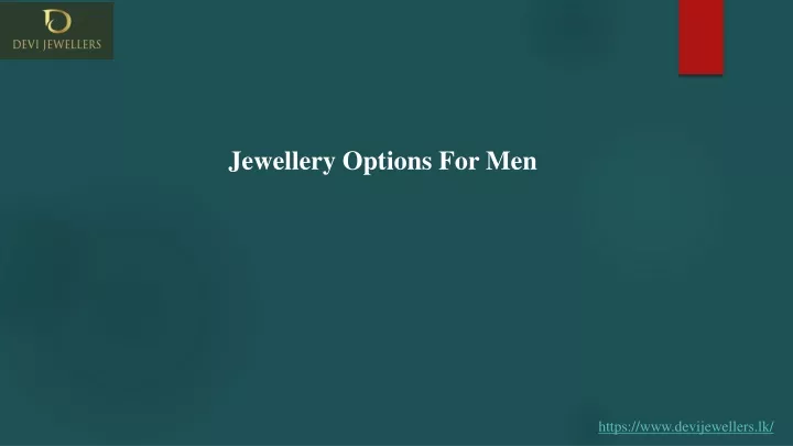 jewellery options for men