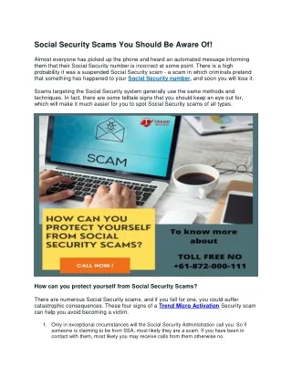 Social Security Scams You Should Be Aware Of